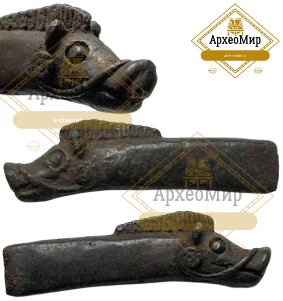 Рукоять ножа в виде головы животного, ранний железный век, ржв