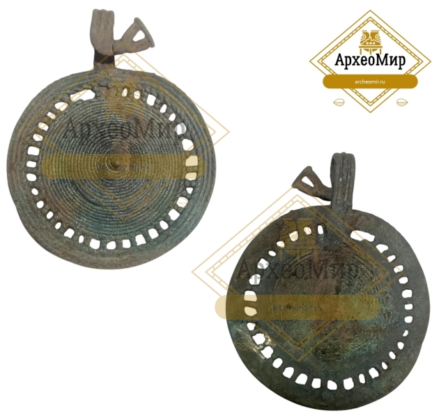 Умбоновидная височная привеска, дьяковская культура, ранний железный век, ржв
