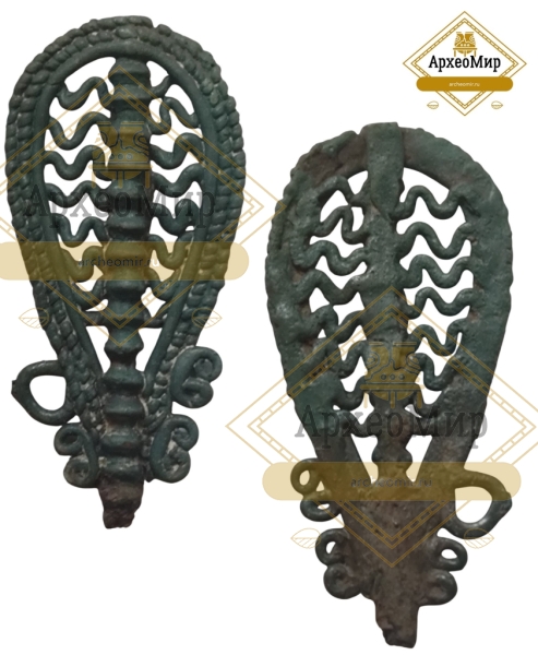 Биметаллическая ажурная булавка, ранний железный век, ржв