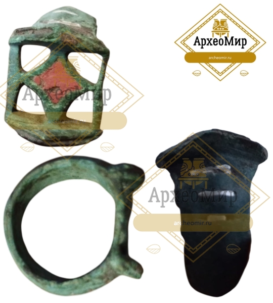 Перстень выемчатая эмаль 