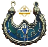 Колт, золото, перегородчатая эмаль.