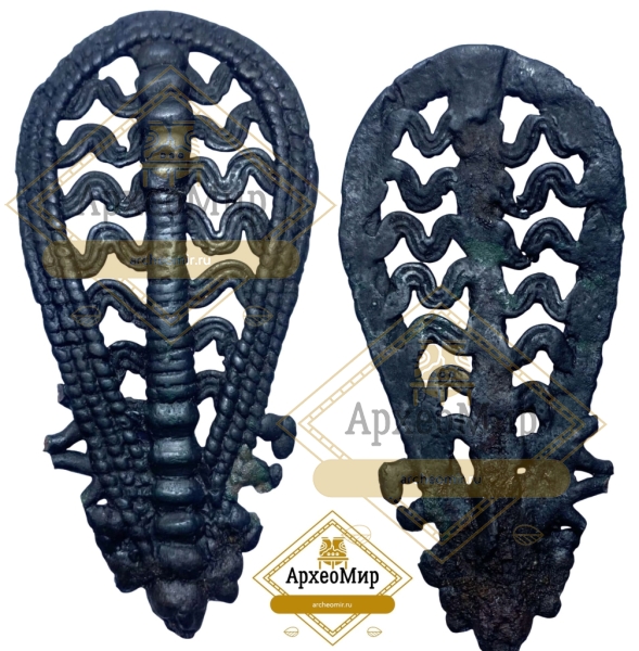 Биметаллическая ажурная булавка, ранний железный век, ржв