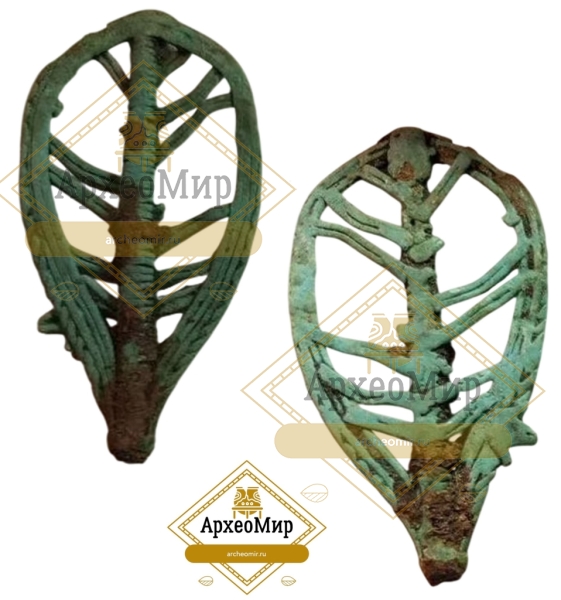 Биметаллическая ажурная булавка, ранний железный век, ржв