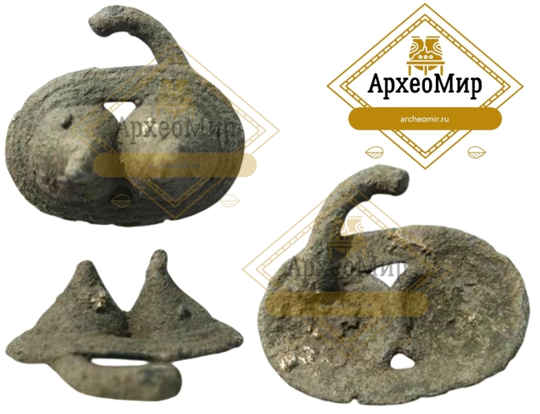 Умбоновидная височная привеска Юхновская культура, ранний железный век, ржв