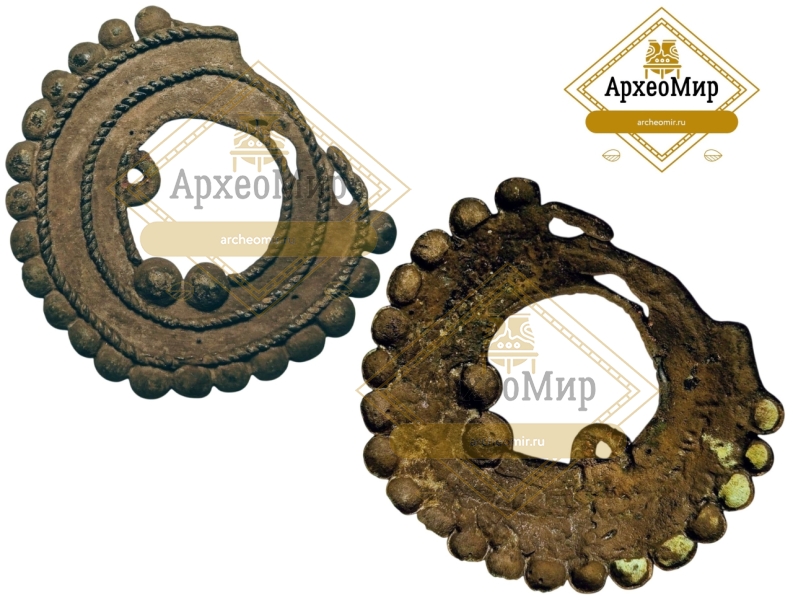 Круглая литая бляха-застежка