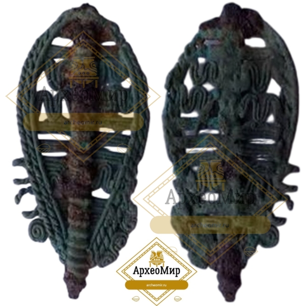 Биметаллическая ажурная булавка, ранний железный век, ржв