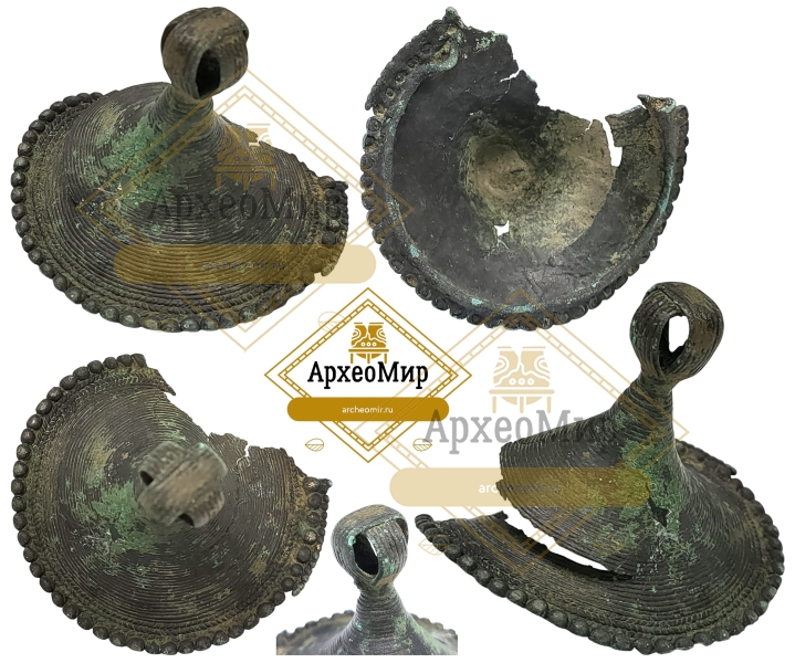 Биметаллическая булавка? с умбоновидным навершием, ранний железный век, ржв