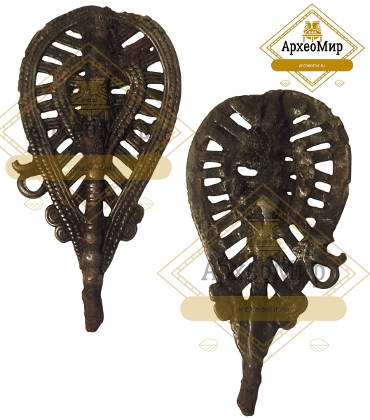 Биметаллическая ажурная булавка, ранний железный век, ржв