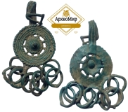 Умбоновидная височная привеска с подвесками, дьяковская культура, ранний железный век, ржв