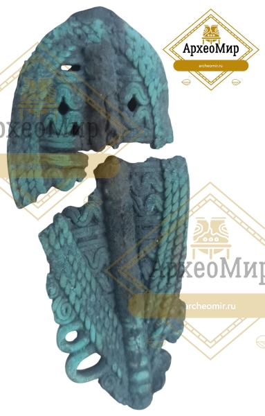 Биметаллическая ажурная булавка, ранний железный век, ржв